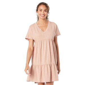 Mod-o-doc Slub Jersey Short Dolman Shirred Dress Whisper Clay MD (US 8-10)